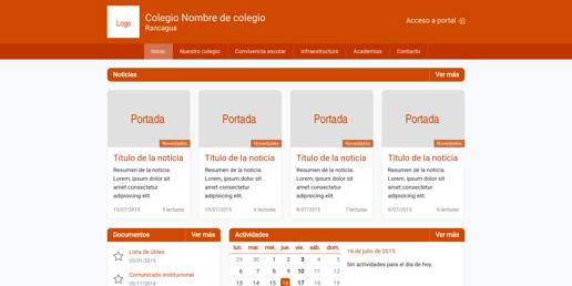Captura de pantalla de "Página Web de Colegio"